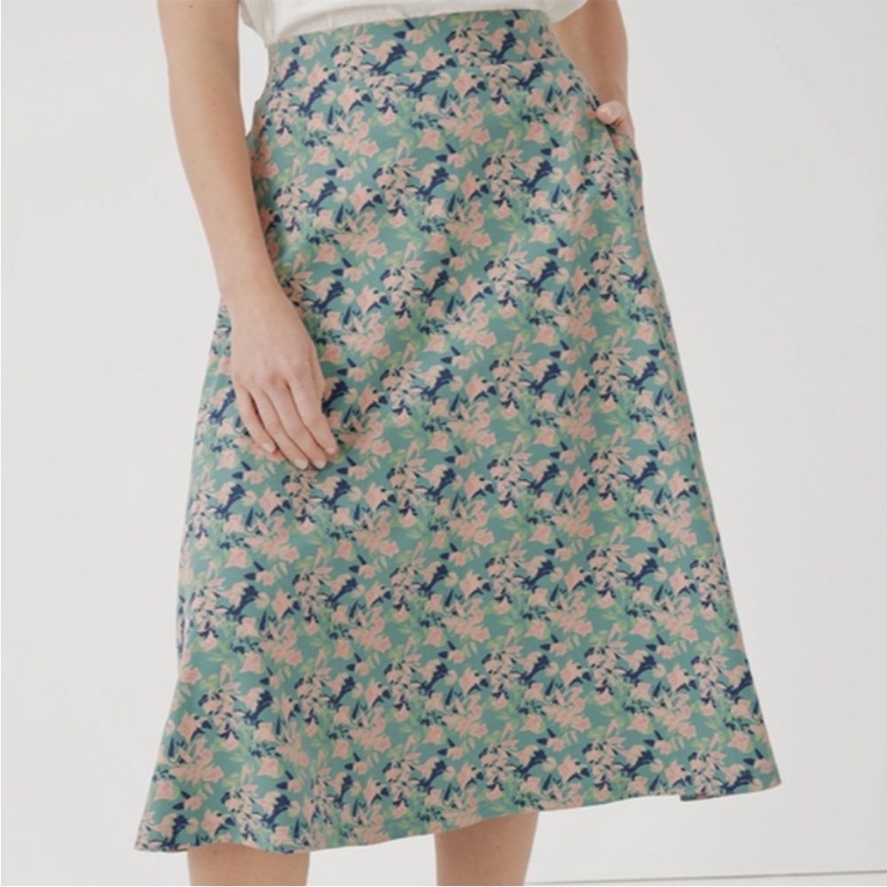 Pact Floral A-Line Midi Skirt
